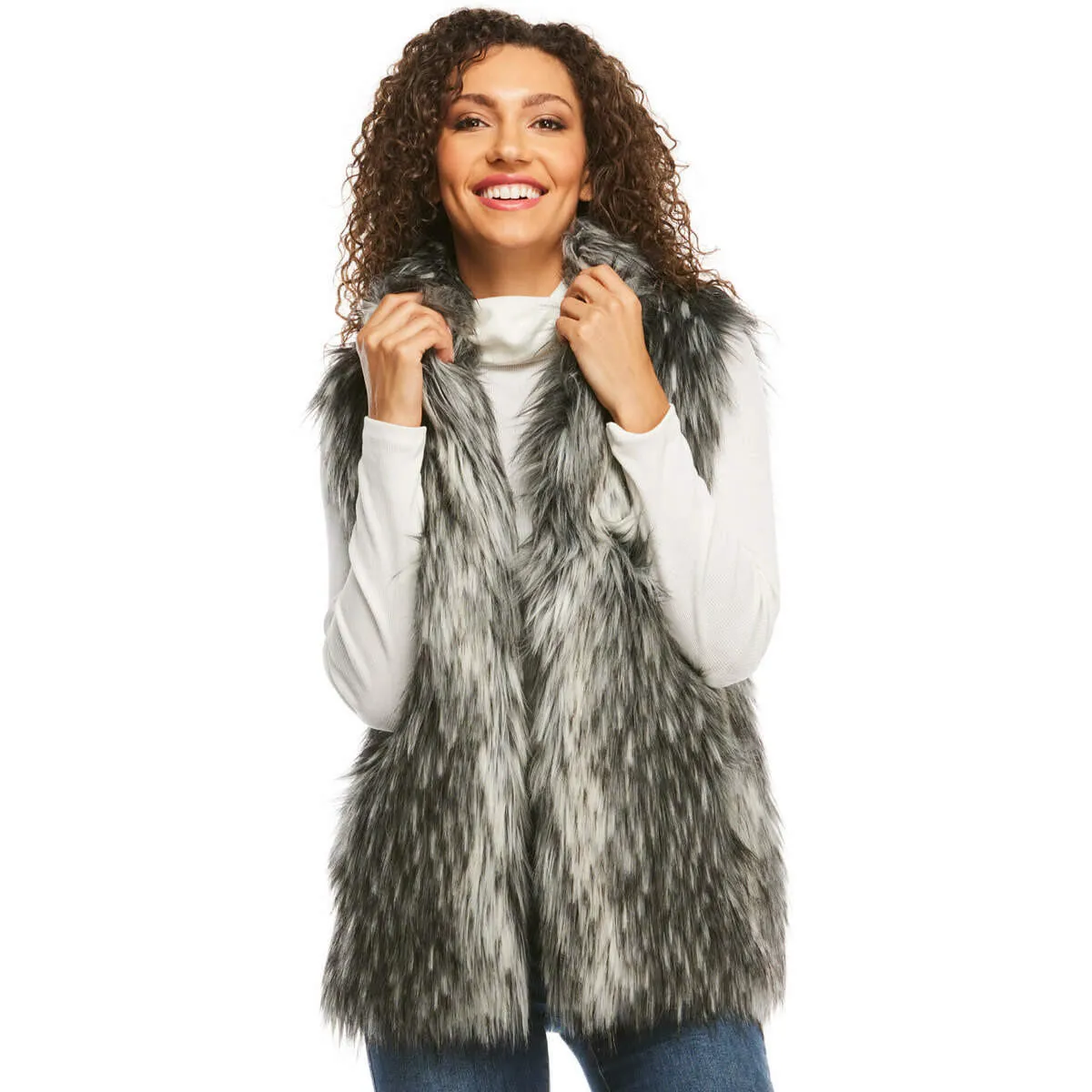 Smokey Fox Faux Fur Hook Vest - Fabulous Furs