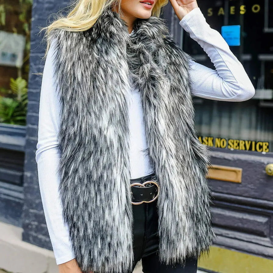 Smokey Fox Faux Fur Hook Vest - Fabulous Furs