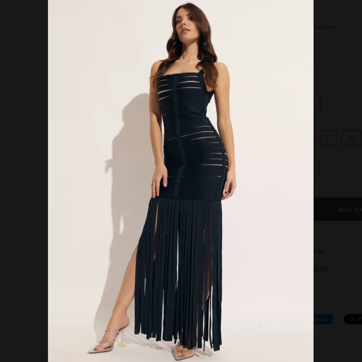 chinese dress ladies Markel Black Bandage Maxi Dress with Crystal Chains