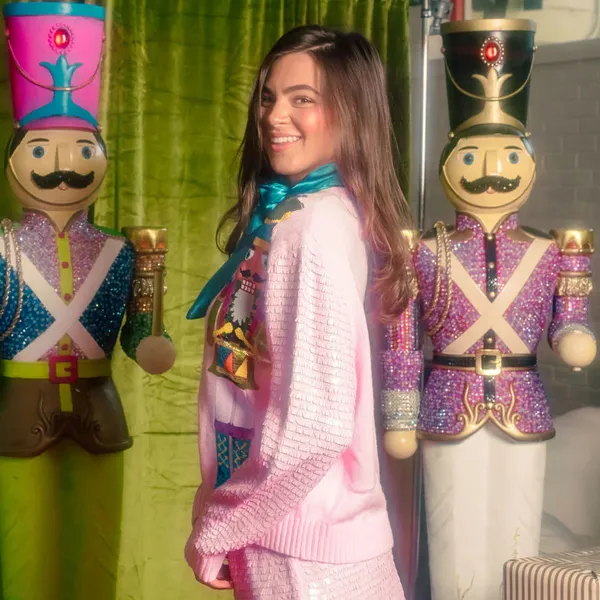 Sequin Sleeve Fair Skin Nutcracker Cardigan