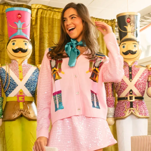 Sequin Sleeve Fair Skin Nutcracker Cardigan